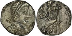ANCIENT COINS Roman Imperial, Arcadius, SiliquaSiliqua was minted in Trier between May 15, 392 and January 17, 395 for Arcadius, the elder son of Theodosius I and his formal co-caesar. Roman ImperialA