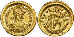 ANCIENT COINS Roman Imperial, Theodosius II, Solidus - VERY RAREVery rare solidus of Theodosius with the legend VIRT EXERC ROMA on the reverse. Only 5 listings on Coinarchives.Roman Imperial Theodosiu