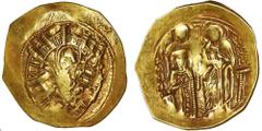 ANCIENT COINS Byzantine Empire, Michael VIII Palaeologus, HyperpyronByzantine Empire Michael VIII Palaeologus (1261–1282), Hyperpyron, Constantinople mintObverse: Mary on the throne, surrounded by cit