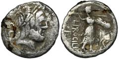 ANCIENT COINS Roman Republic, L. Procilius, DenariusRoman Republic L. Procilius (80 BC), Denarius 80 BC, Rome mint Obverse: Jupiter head right, behind the letters S•C Reverse: Juno Sospita advancing t