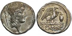 ANCIENT COINS Roman Republic, Q. Cassius Longinus, DenariusEx. Fritz Rudolf Künker GmbH, 09.2004. Roman Republic Q. Cassius Longinus (55 BC), Denarius 55, Rome mint Obverse: head of Genius Populi Roma