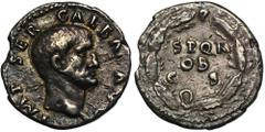 ANCIENT COINS Roman Imperial, Galba, Denarius - RARERoman Imperial Galba (68-69), Denarius 68, Rome mint Obverse: head emperor right MP SER GALBA AVG Reverse: SPQR / OB / C S surrounded by a laurel wr