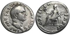 ANCIENT COINS Roman Imperial, Vespasian, DenariusRoman Imperial Vespasian (69-79), Denar 70, Rome mint Obverse: head of the emperor facing right IMP CAESAR VESPASIANVS AVG Reverse: Pax seated to left,