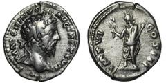 ANCIENT COINS Roman Imperial, Marcus Aurelius, DenariusRoman ImperialMarcus Aurelius (161-180), Denarius 172-173, Rome mint Obverse: laurate head rightM ANTONINVS AVG TR P XXVIIReverse: Marcus Aureliu