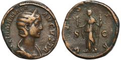 ANCIENT COINS Roman Imperial, Julia Mamea, SestertiusRoman ImperialJulia Domna (wife of Septimius Severus, 193-217), Sestertius 222-235, Rome mint Obverse: diademed and draped bust rightIVLIA MAMAEA A