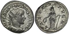 ANCIENT COINS Roman Imperial, Gordian III, AntoninianusRoman ImperialGordian III (238-244), Antoninianus 241-243, Rome mint Obverse: radiate, draped and cuirassed bust rightIMP GORDIANVS PIVS FEL AVGR
