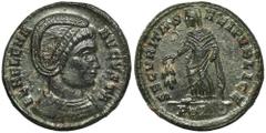 ANCIENT COINS Roman Imperial, Helena Augusta, Follis - VERY RAREVery rare Helena's follis from the mint in Trevir, with the rarity R4 in the 'Roman Imperial Coinage' catalog. Beautifully preserved spe