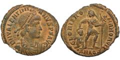 ANCIENT COINS Roman Imperial, Valentinian I, FollisRoman ImperialValentinian I (364-375), Follis, Aquileia mintObverse: bust of the emperor facing rightD N VALENTINIANVS P F AVGReverse: Emperor standi