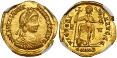 ANCIENT COINS Roman Imperial, Valentinian III, Solidus - NGC MSBeautifully preserved solidus of Valentinian III.Coin with MS note in NGC graded 4/5 strike and 4/5 surface.Roman Imperial Valentinian I 