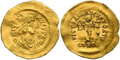 ANCIENT COINS Byzantine Empire, Justin II, TremissisBeautifully preserved golden Byzantine tremissis.Byzantine Empire Justin II (565–578), Tremissis, Constantinople mint Obverse: the bust of the emper