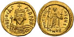 ANCIENT COINS Byzantine Empire, Phocas, SolidusVery nice preserved gold Byzantine solidus. Byzantine Empire Phocas (602–610), Solidus 607–610, Constantinople mint Obverse: the bust of the emperor stra