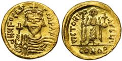 ANCIENT COINS Byzantine Empire, Phocas, SolidusVery nice preserved gold Byzantine solidus. Byzantine Empire Phocas (602–610), Solidus 607–610, Constantinople mint Obverse: the bust of the emperor stra