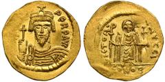 ANCIENT COINS Byzantine Empire, Justinian I, SolidusVery nice preserved gold Byzantine solidus. Byzantine Empire Phocas (602–610), Solidus 603–607, Constantinople mint Obverse: the bust of the emperor