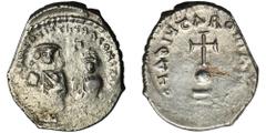 ANCIENT COINS Byzantine Empire, Heraclius and Heraclius Constantine, HexagramByzantine Empire Heraclius and Heraclius Constantine (610–641), Follis 615-625, Constantinople mintObverse: enthroned drape