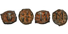 ANCIENT COINS Set, Byzantine Empire, Constans II and Heraclius, Follis (2 pcs.)Set of two Byzantine follis. Zestaw dwóch follisów bizantyjskich, w piaskowych patynach.Byzantine ANCIENT ANTIKE античный
