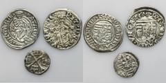 EUROPEAN MEDIEVAL Set, Hungary, Parvi and Denarius (3 pcs.)Set of three Hungarian coins from 15th and 16th century.Zestaw trzech monet węgierskich:- Zygmunt Luksemburski, parwus- Władysław II Jagiello