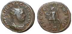 Roman Imperial Coins Tacitus, 275 - 276 AD AE Antoninianus, Rome Mint, 22mm, 3.73 grams Obverse: IMP CM CL TACITVS AVG, Radiate, draped and cuirassed bust of Tacitus right. Reverse: CLEMENTIA TEMP, Ma