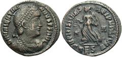 Roman Imperial Valentinian I, 364 - 375 AD AE19, Thessalonika Mint, 2.21 grams Obverse: DN VALENTINIANVS P F AVG, Diademed, draped and cuirassed bust of Valentinian right. Reverse: SECVRITAS REIPVBLIC