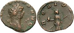 Roman Coins Gallienus, 253 - 268 AD AE Antoninianus, Rome Mint, 18mm, 2.80 grams Obverse: GALLIENVS AVG, Radiate head of Gallienus right. Reverse: PROVIDEN AVG, Providentia standing left holding globe