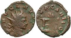 Roman Coins Divus Claudius II Gothicus, Issue by Quintillus or Aurelian, 270 AD & Later AE Antoninianus, Rome Mint, 19mm, 2.41 grams Obverse: DIVVO CLAVDIO, Radiate head of Claudius right. Reverse: CO