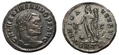 Roman Coins Galerius, 305 - 311 AD AE Follis, Thessalonica Mint, 27mm, 6.33 grams Obverse: GAL MAXIMIANVS P F AVG, Laureate head of Galerius right. Reverse: GENIO AVGVSTI, Genius standing left holding