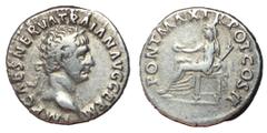 Roman Coins Trajan, 98 - 117 AD Silver Denarius, Rome Mint, 18mm, 3.18 grams Obverse: IMP CAES NER TRAIAN AVG GERM, Laureate and draped bust of Trajan right. Reverse: PONT MAX TR POT COS II, Vesta sea