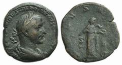 Roman Coins Trebonianus Gallus, 251 - 253 AD AE Sestertius, Rome Mint, 29mm, 19.26 grams Obverse: IMP CAES C VIBIVS TREBONIANVS GALLVS AVG, Laureate, draped and cuirassed bust of Trebonianus right. Re