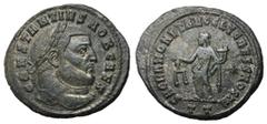 Roman Coins Constantius I, Chlorus, as Caesar, 293 - 305 AD AE Follis, Ticinum Mint, 30mm, 10.40 grams Obverse: CONSTANTIVS NOB CAES, Laureate head of Constantius right. Reverse: SACRA MONET AVGG ET C