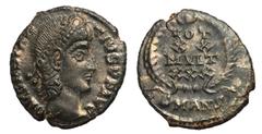 Roman Coins Constantius II, 337 - 361 AD AE Follis, Antioch Mint, 16mm, 1.59 grams Obverse: D N CONSTANTIVS P F AVG, Diademed head of Constantius right. Reverse: Laurel wreath around VOT XX MVLT XX, S