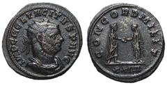 Roman Imperial Coins Tacitus, 275 - 276 AD AE Antoninianus, Siscia Mint, 3.95 grams Obverse: IMP C M CL TACITVS P F AVG, Radiate, draped and cuirassed bust of Tacitus right. Reverse: CONCORD MILIT, Ta