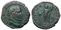 Roman Imperial Coins Galerius, as Caesar, 293 - 305 AD AE Follis, Antioch Mint, 27mm, 8.62 grams Obverse: GAL VAL MAXIMIANVS NOB CAES, Laureate head of Galerius right. Reverse: GENIO POPVLI ROMANI, Ge