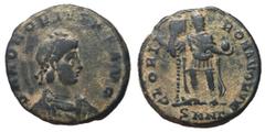 Roman Imperial Coins Honorius, 393 - 423 AD AE21, Nicomedia Mint, 5.69 grams Obverse: D N HONORIVS P F AVG, Pearl diademed, draped and cuirassed bust of Honorius right. Reverse: GLORIA ROMANORVM, Hono
