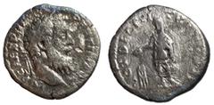Roman Coins Pertinax, 193 AD Silver Denarius, Rome Mint, 18mm, 2.28 grams Obverse: IMP CAES P HELV PERTIN AVG, Laureate head of Pertinax right. Reverse: VOT DECEN TR P COS II, Pertinax, togate and vei