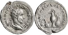 Roman Coins Herennius Etruscus, as Caesar, 249 - 251 AD Silver Antoninianus, Rome Mint, 23mm, 3.54 grams Obverse: Q HER ETR MES DECIVS NOB C, Radiate and draped bust of Herennius right. Reverse: PIETA