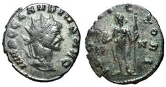 Roman Coins Claudius II, 268 - 269 AD AE Antoninianus, Rome Mint, 20mm, 2.49 grams Obverse: IMP CLAVDIVS AVG, Radiate head of Claudius right. Reverse: IOVI VICTORI, Jupiter standing left holding scept