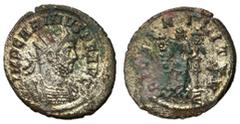 Roman Coins Carinus, 283 - 285 AD AE Antoninianus, Rome Mint, 23mm, 4.09 grams Obverse: IMP CARINVS P F AVG, Radiate and cuirassed bust of Carinus right. Reverse: FIDES MILITVM, Fides standing left ho