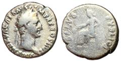 Roman Coins Nerva, 96 - 98 AD Silver Denarius, Rome Mint, 18mm, 3.21 grams Obverse: IMP NERVA CAE AVG P M TR P COS II PP, Laureate head of Nerva right. Reverse: SALVS AVG, Salus seated left holding gr