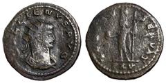 Roman Coins Gallienus, 253 - 268 AD Billon Antoninianus, Antioch Mint, 21mm, 2.66 grams Obverse: GALLIENVS AVG, Radiate, draped and cuirassed bust of Gallienus right. Reverse: IOVI CONSERVAT, Jupiter 