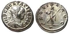Roman Coins Tacitus, 275 - 276 AD AE Antoninianus, Ticinum Mint, 22mm, 3.07 grams Obverse: IMP C M CL TACITVS P F AVG, Radiate, draped and cuirassed bust of Tacitus right. Reverse: PROVIDE AVG, Provid