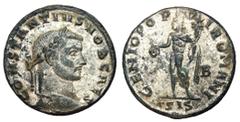 Roman Coins Constantius I, Chlorus, as Caesar, 293 - 305 AD AE Follis, Siscia Mint, 27mm, 8.34 grams Obverse: CONSTANTIVS CAES, Laureate head of Constantius right. Reverse: GENIO POPVLI ROMANI, Genius