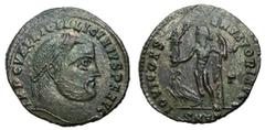 Roman Coins Licinius I, 308 - 324 AD AE Follis, Heraclea Mint, 23mm, 3.62 grams Obverse: IMP C VAL LICIN LICINIVS P F AVG, Laureate head of Licinius right. Reverse: IOVI CONS AVGG, Jupiter standing le
