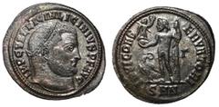 Roman Coins Licinius I, 308 - 324 AD AE Follis, Nicomedia Mint, 23mm, 3.36 grams Obverse: IMP C VAL LINCIN LICINIVS P F AVG, Laureate head of Licinius right. Reverse: IOVI CONSERVATORI, Jupiter standi