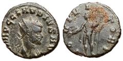 Roman Coins Claudius II, 268 - 270 AD AE Antoninianus, Rome Mint, 19mm, 3.18 grams Obverse: IMP C CLAVDIVS AVG, Radiate and cuirassed bust of Claudius right. Reverse: IOVI VICTORI, Jupiter standing le