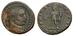 Roman Coins Licinius I, 308 - 324 AD AE Follis, Cyzicus Mint, 22mm, 5.74 grams Obverse: VAL LICINNIANVS LICINNIVS P F AVG, Laureate head of Licinius right. Reverse: GENIO AVGVSTI CMH, Genius standing 