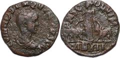 Ancient Roman Empire, Provincial coinage, Mesia Superior, Hostilian 251, Bronze, ViminaciumWeight 10,68 g, 24 mm.Waga 10,68 g, 24 mm. Rzadki cesarz. Awers: Głowa cesarza. Rewers: Personifikacja Mezji 