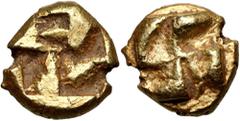 Ancient Greece, Ionia, 600-550 BC, 1/24 StaterElectrum, weight 0,63 g, 6 mm. One of the oldest coins in the world, issued under the influence of the Lydian state in Greek Ionia, a land located in the 
