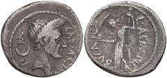 Ancient Roman Republic, Caius Julius Caesar, Denarius with portrait 44 BC, RomeWeight 3,16 g, 19 mm; lightly corroded, nice portrait of Caesar. Waga 3,16 g, 19 mm; emisja z 44 r p.n.e.. Głęboko wybity