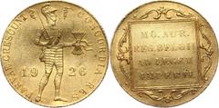 World coins and medals Netherlands, Wilhelmina, Ducat 1926 Niderlandy, Holandia, Wilhelmina, dukat 1926 Gold 3,48 g. Slightly bent. Złoto 3,48 g. Lekko gięty. Netherlands Grade: VF+ Diameter: 21.00 mm