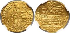Netherlands Netherlands, West Friesland, Ducat 1650 Niderlandy, Fryzja Zachodnia, dukat 1650 Gold. Beautiful coin with nice lustre. Złoto. Pięknie zachowany z lustrem menniczym. Grade: NGC MS62 Litera