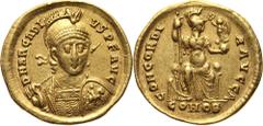 Ancient Roman Empire, Arcadius 383-408, Solidus, Constantinople Cesarstwo Rzymskie, Arkadiusz 383-408, solidus, Konstantynopol Gold 4,37 g, 19 mm. Złoto 4,37 g, 19 mm. Grade: VF+ Reference: RIC 7